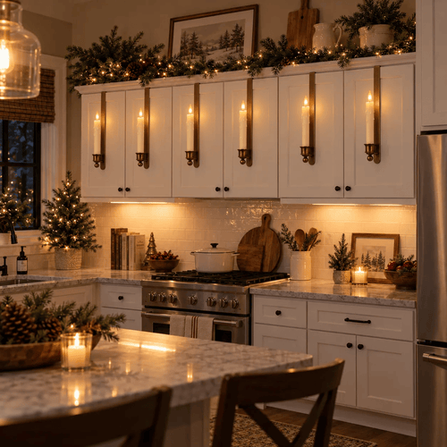 🕯 3-Pack Vintage Brass Cabinet Candles with Remote