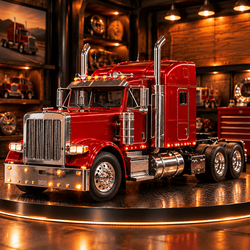 🔥LAST DAY 49%🚛 Candy Apple Red American Truck Model Kit – Build Your Own Classic Semi Truck
