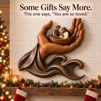 🤲 Held in His Hand – Family Boat Wall Sculpture