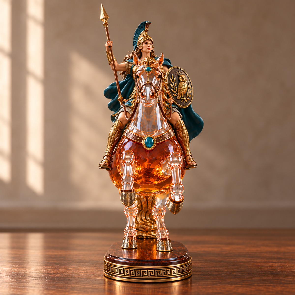 Athena on her rearing horse, Front view