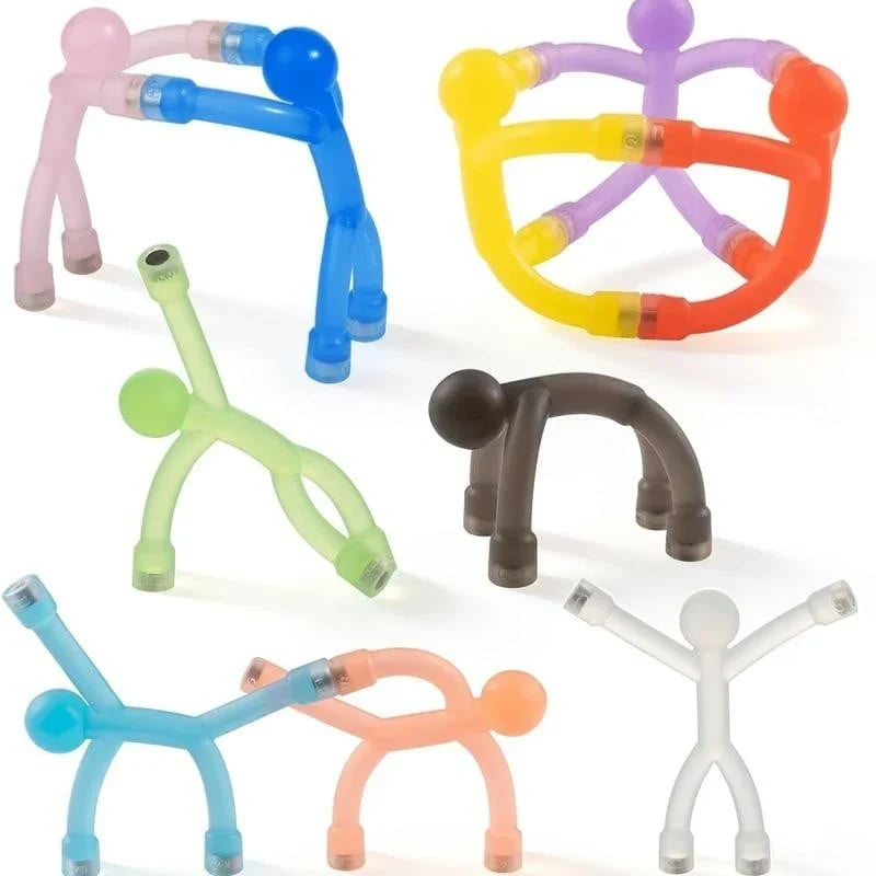 🔥LAST DAY 50% OFF - 🧲🌈 Magic Magnetic Little Friends – 10-Piece Bendable Silicone Figure Toy Set