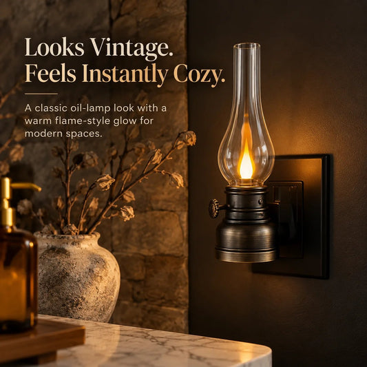 Turn One Ordinary Outlet Into A Cozy Vintage Glow ✨Vintage Oil Lamp Night Light