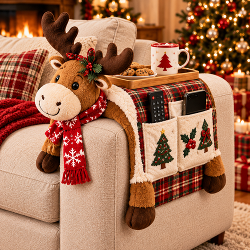 🎅 Cute Christmas-Themed Sofa Armrest Organizer