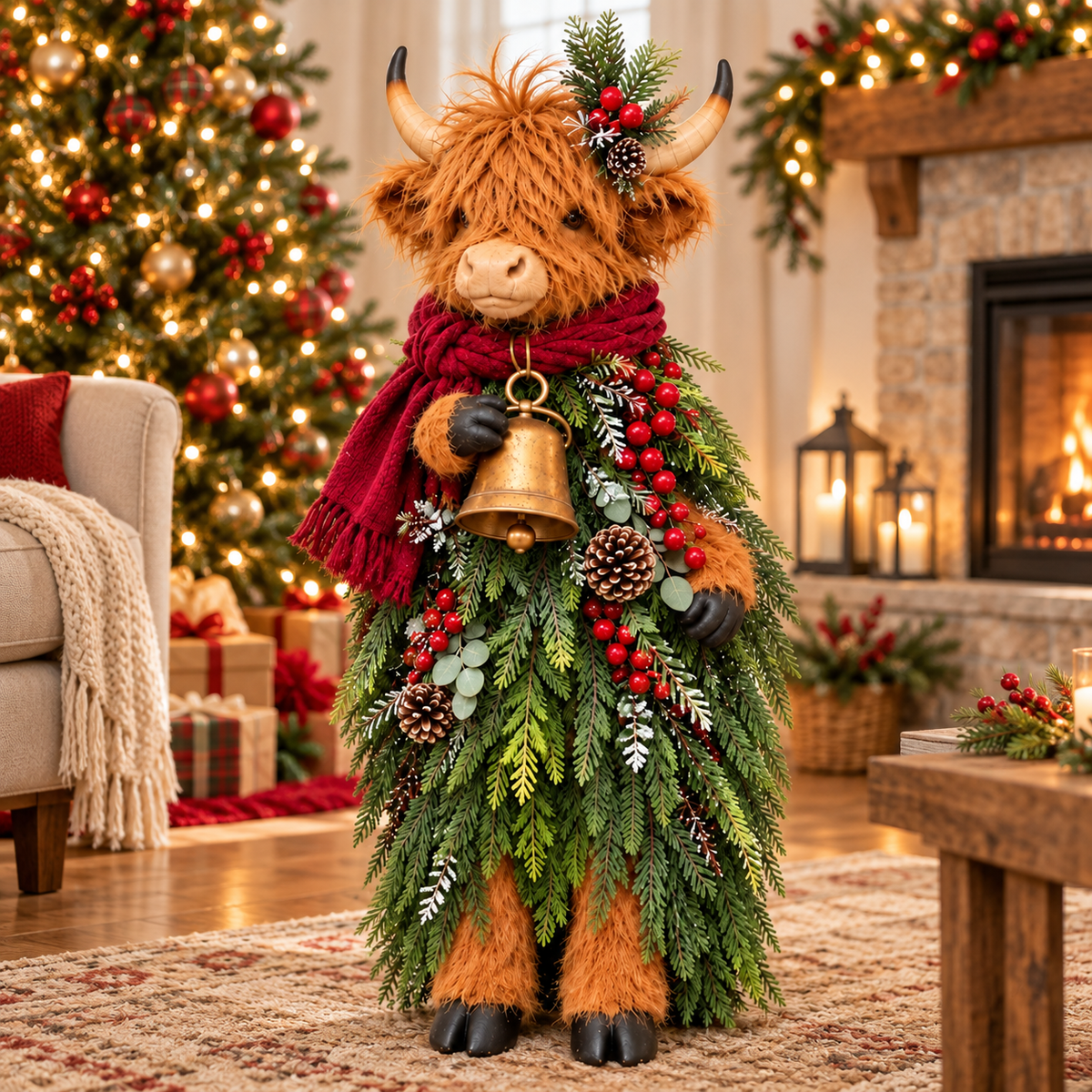 Highland Cow Christmas Greeter – A Charming Holiday Welcome