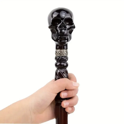 💀Black Devil Skull Wooden Walking Cane