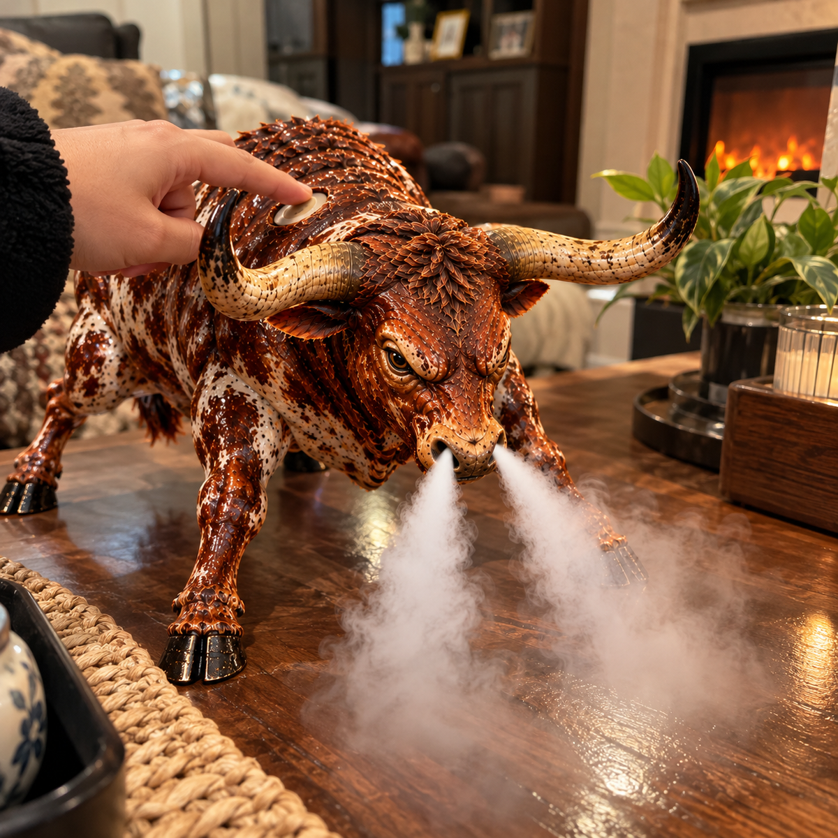 🤠🐂 Longhorn Fury™ – Mist-Breathing Bull Humidifier & Western Decor 🌵