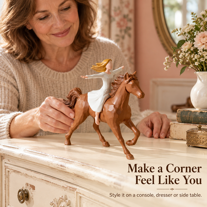 🤎 Forever Free: A Girl and Her Horse Resin Figurine 🐴