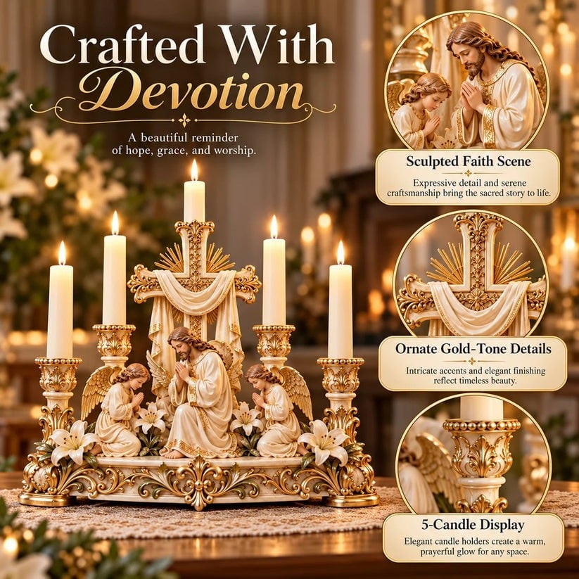 💯✨🕯️ Light of His Presence — Sacred Christian Candleholder ✝️🤍