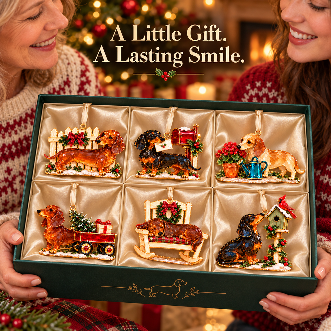 Complete dachshund holiday ornament collection