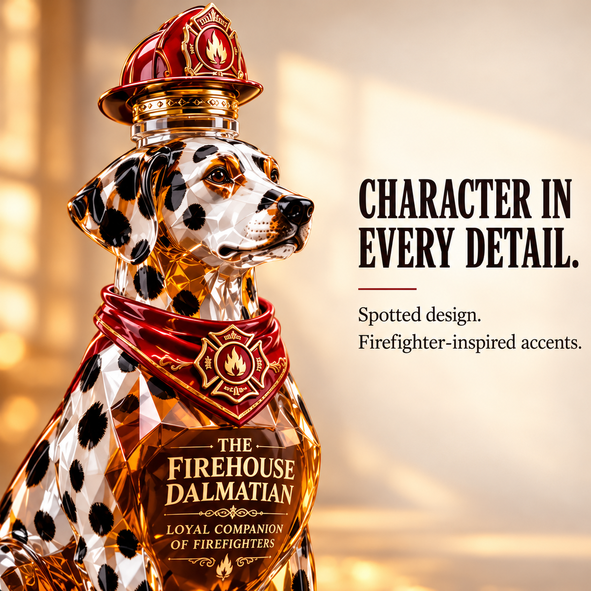 The Firehouse Dalmatian Whiskey Bottle