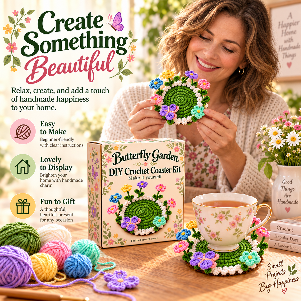 🦋🌸 Butterfly Garden DIY Crochet Kit 🧶