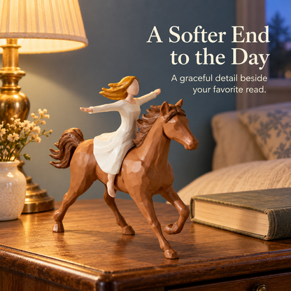 🤎 Forever Free: A Girl and Her Horse Resin Figurine 🐴