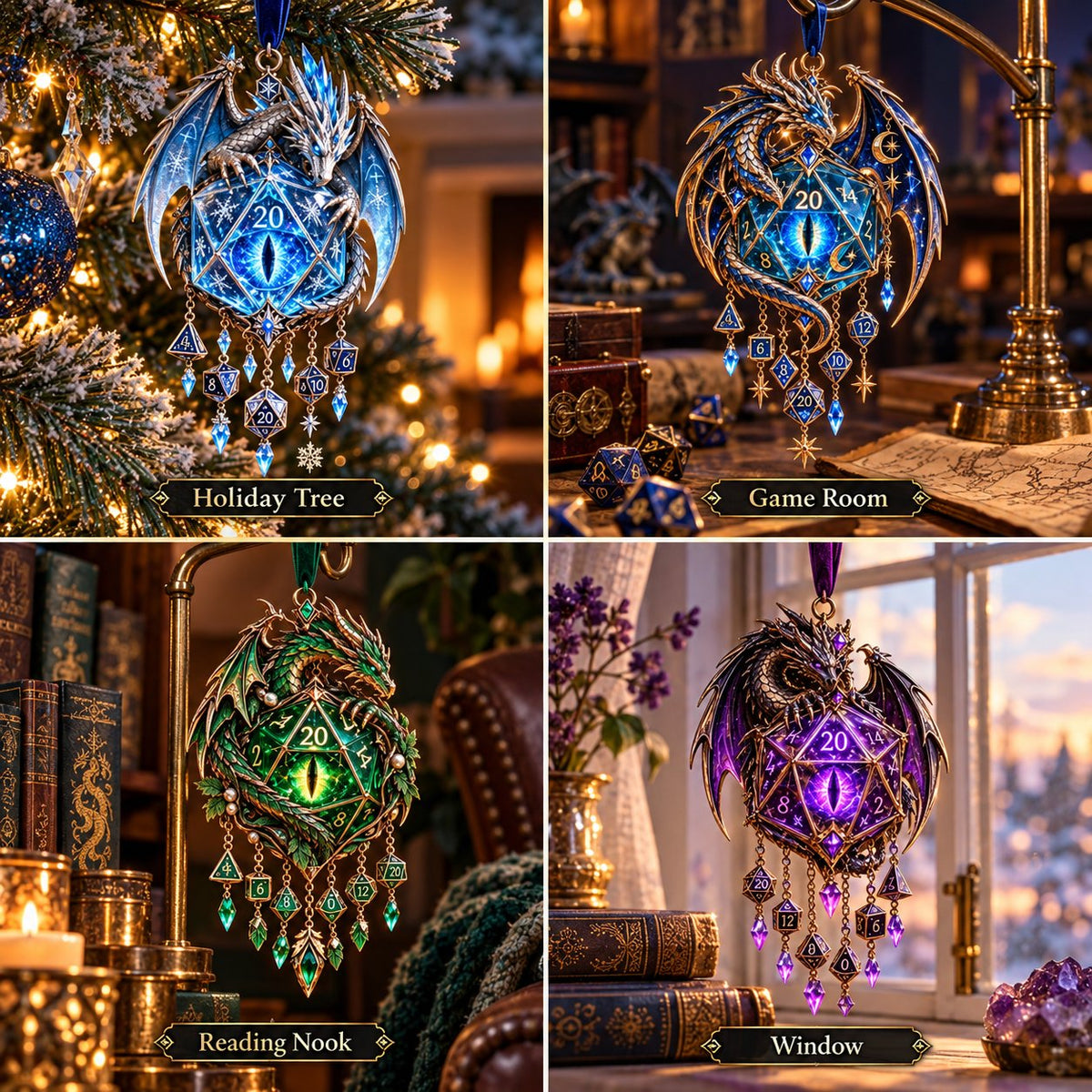 Glow Dragon Hanging Wind Chime for Fantasy Room Styling