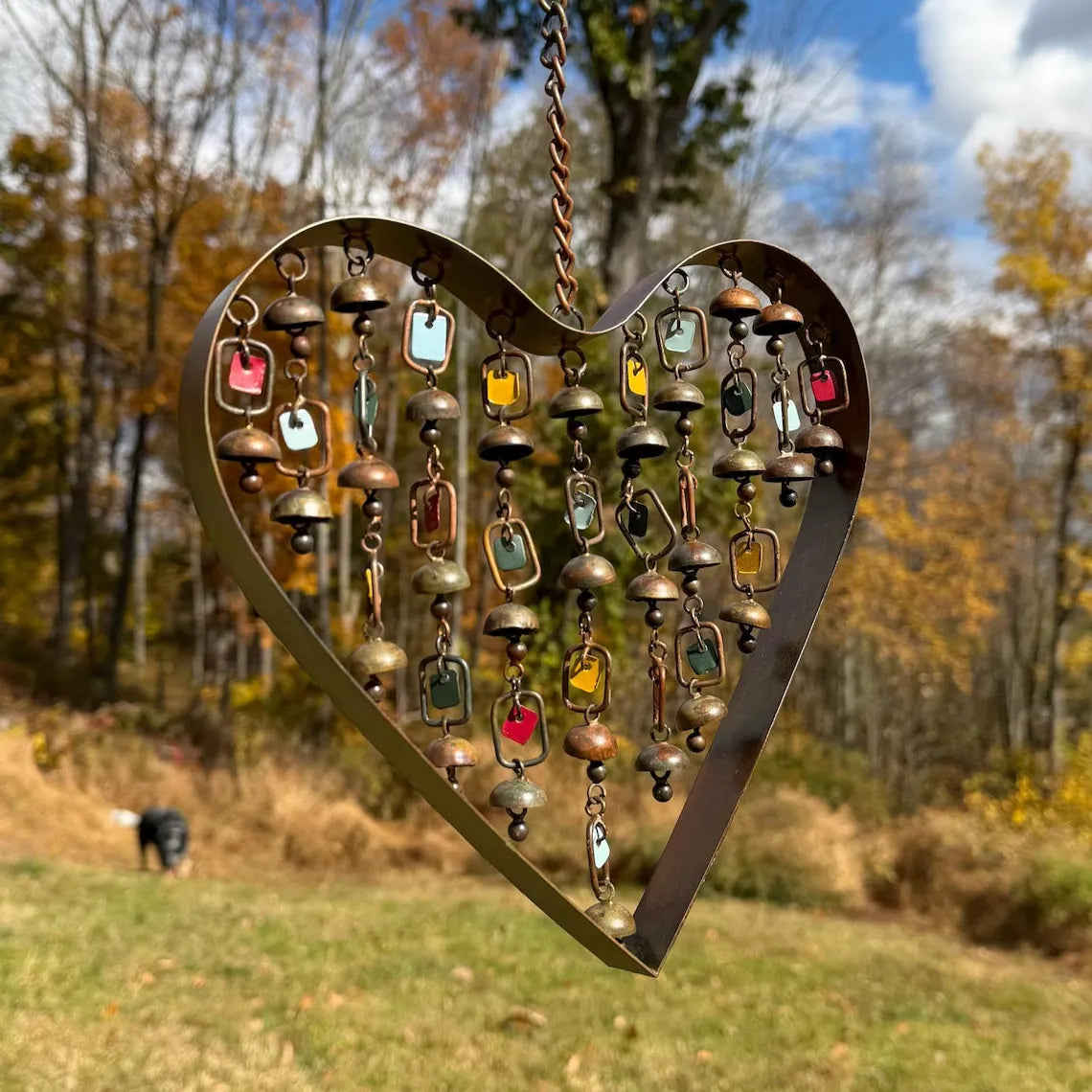 🎐 Heart Wind Chime – Handcrafted Metal Garden Ornament