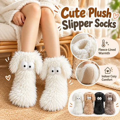 OFF⚡50K+ SOLD💕Women's Plush Slippers Socks Floor Socks Winter Home Indoor Thickened Fleece-Lined Anti-Slip Adult Women's Plush Snow Socks Shoe Covers
