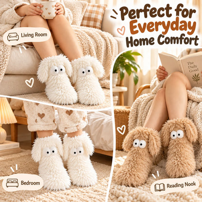 OFF⚡50K+ SOLD💕Women's Plush Slippers Socks Floor Socks Winter Home Indoor Thickened Fleece-Lined Anti-Slip Adult Women's Plush Snow Socks Shoe Covers