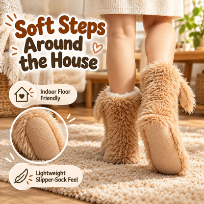 OFF⚡50K+ SOLD💕Women's Plush Slippers Socks Floor Socks Winter Home Indoor Thickened Fleece-Lined Anti-Slip Adult Women's Plush Snow Socks Shoe Covers