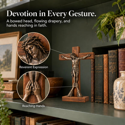 At His Feet Tabletop Crucifix