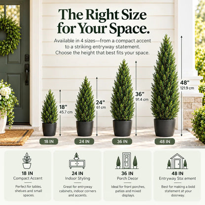 🌿 Luxury Realistic Cypress Topiary Tree – Elegant, Weather-Resistant Outdoor Décor