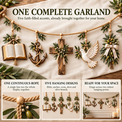 Faith, Hope & Love Christian Symbol Garland