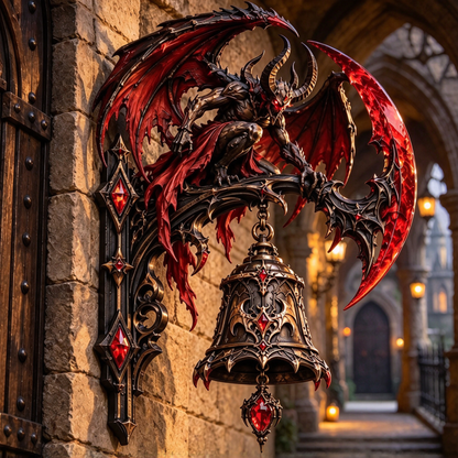 🐉 Elder Guardian Door Chime – Gothic Dragon & Gargoyle Wall Bell 🐉