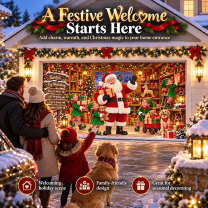 🔥LAST DAY 50% OFF🎄 Christmas Garage Door Cover 🚗✨