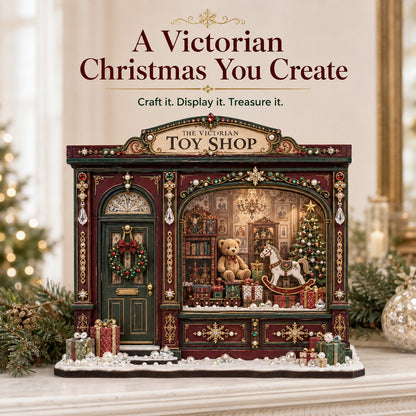 Grandma's Christmas Quilting Cottage – DIY Light-Up Miniature Dollhouse Kit, Cozy Holiday Craft & Handmade Christmas Gift