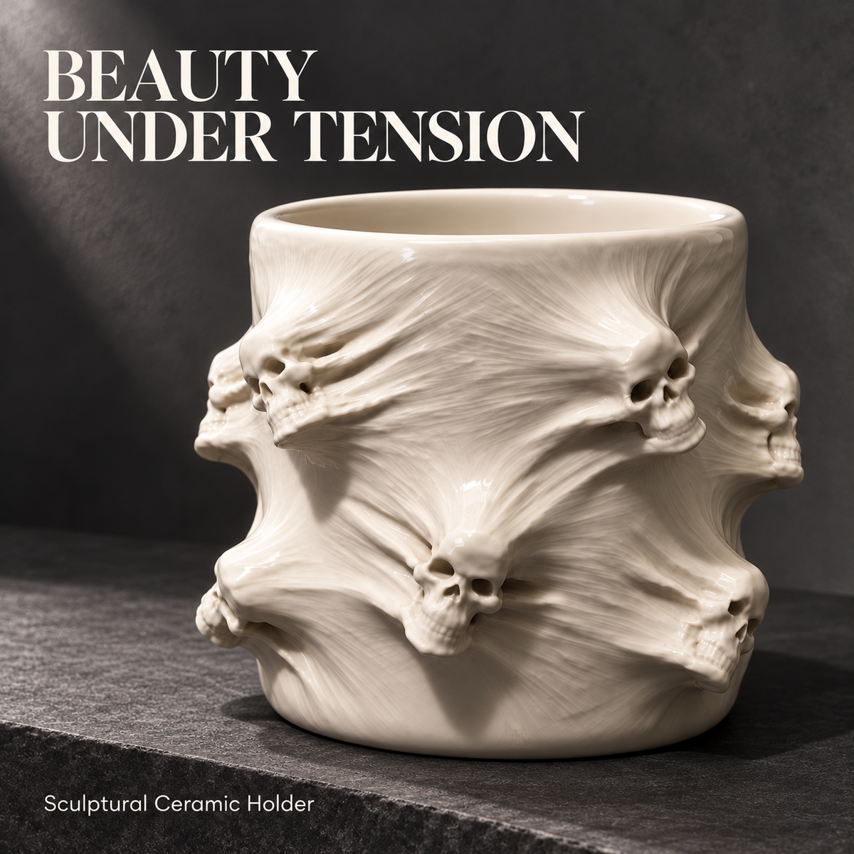 💀 Unbound Souls – Sculptural Skull Vessel 🖤