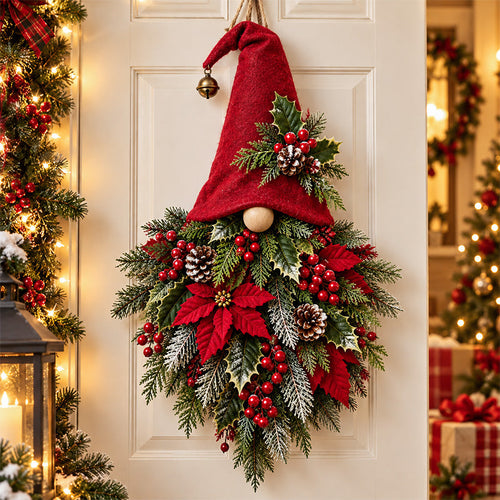 🎄 Jolly Christmas Gnome | Evergreen Holiday Door Hanger
