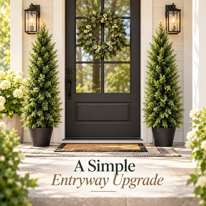 🌿 Luxury Realistic Cypress Topiary Tree – Elegant, Weather-Resistant Outdoor Décor