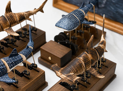 🌊Handcrafted Wooden Ocean Animal Mechanical Model