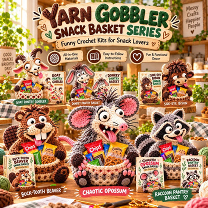Funny Animal Crochet Snack Basket DIY Kit