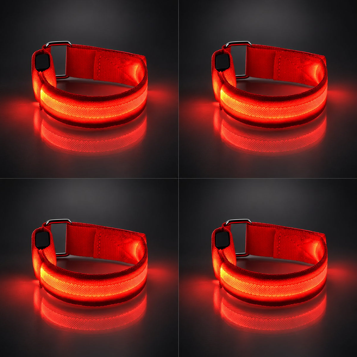 4-Pack LED Horse Leg Visibility Straps – 3 Lighting Modes, 5 Color Options, Adjustable Fit for Evening Riding & Equestrian Activities