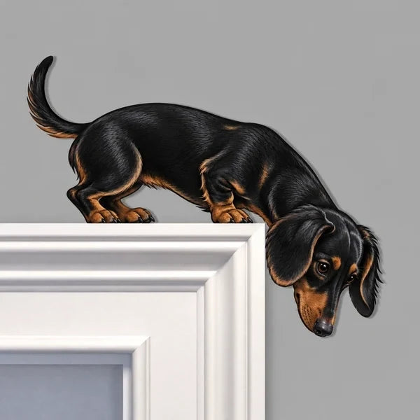 🐶🚪 Curious Pup Door Frame Accent – Playful Peeking Dog Decor for Pet Lovers