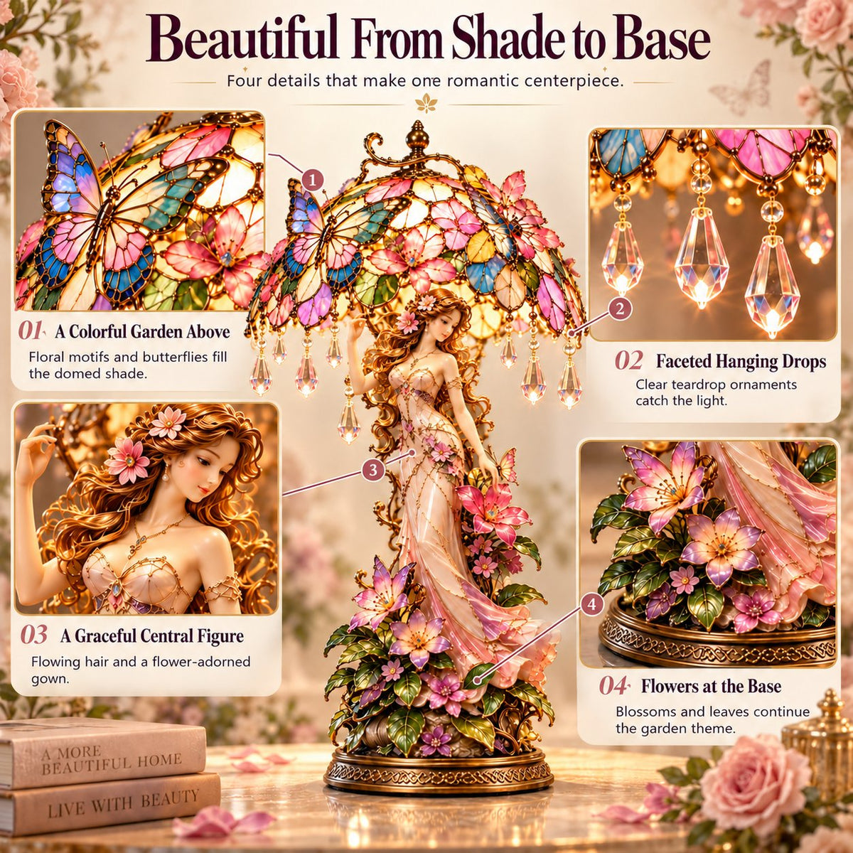 Enchanted Butterfly Garden Table Lamp