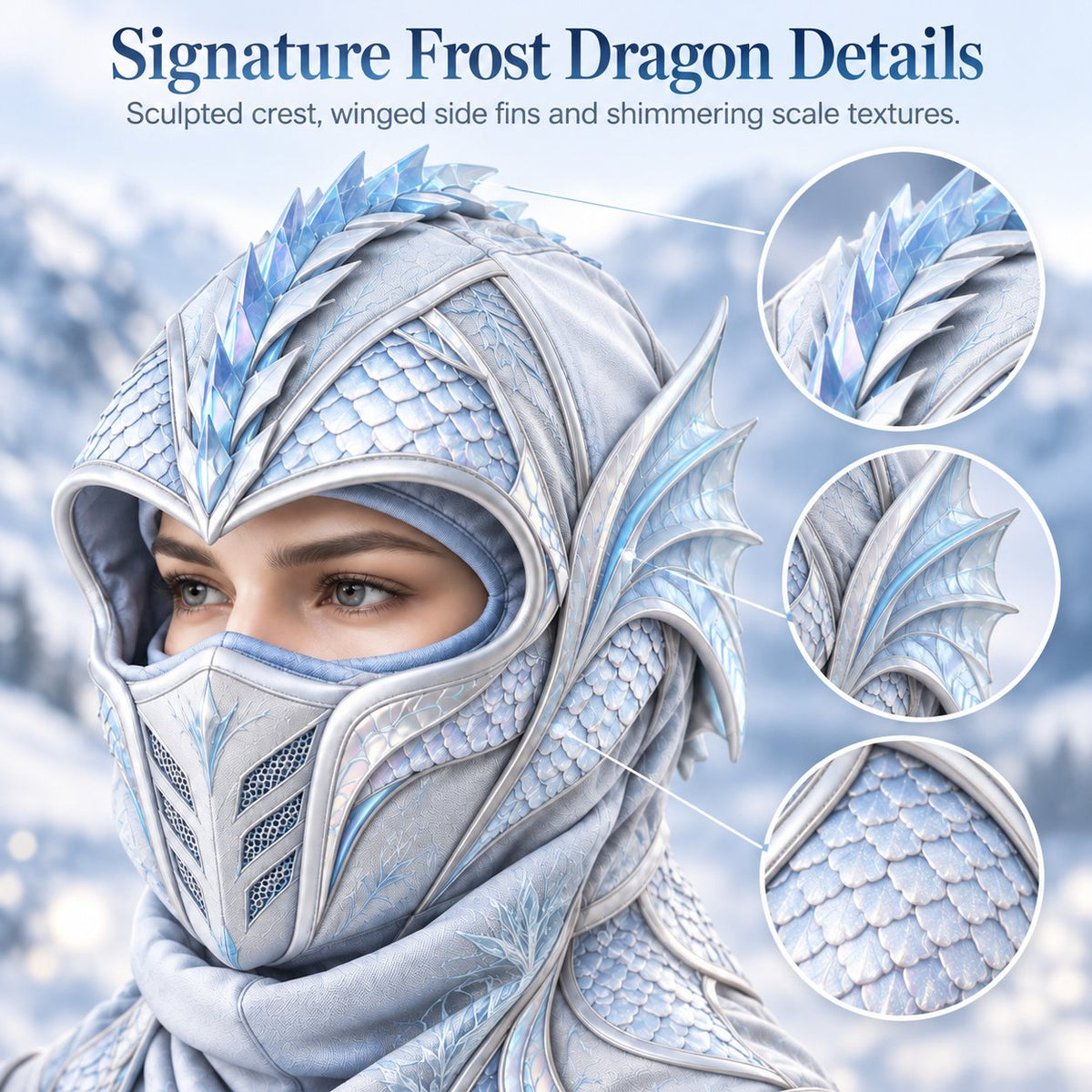 Ice Dragon 3-in-1 Winter Hood & Face Cover