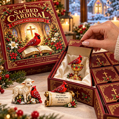 2026 Cardinal Jesus Cross 24-Day Advent Calendar – Faith-Inspired Christmas Countdown with 24 Collectible Miniatures