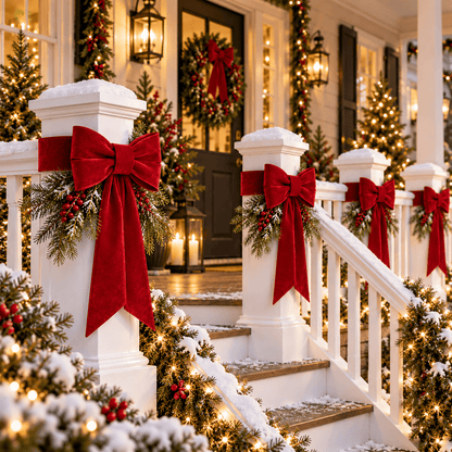 Christmas Porch Bow Decorations