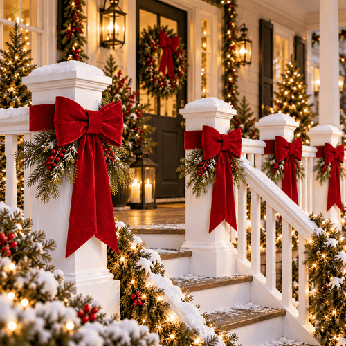 Christmas Porch Bow Decorations