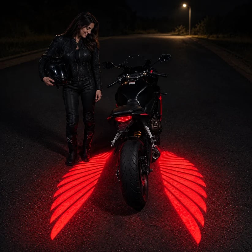 🏍️ Angel Wing Motorcycle LED Projector Lights