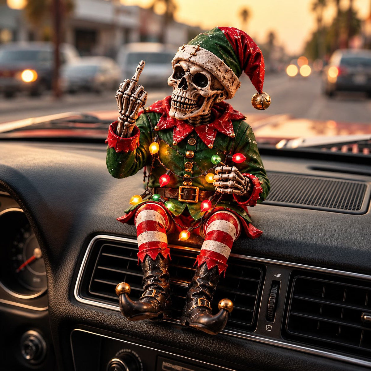 💀🎄 Naughty Christmas Skeletons – 6-Style Gothic Holiday Shelf Sitters.
