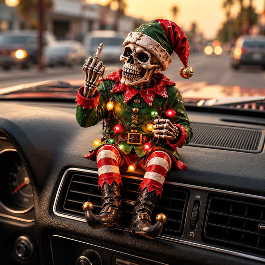 💀🎄 Naughty Christmas Skeletons – 6-Style Gothic Holiday Shelf Sitters.