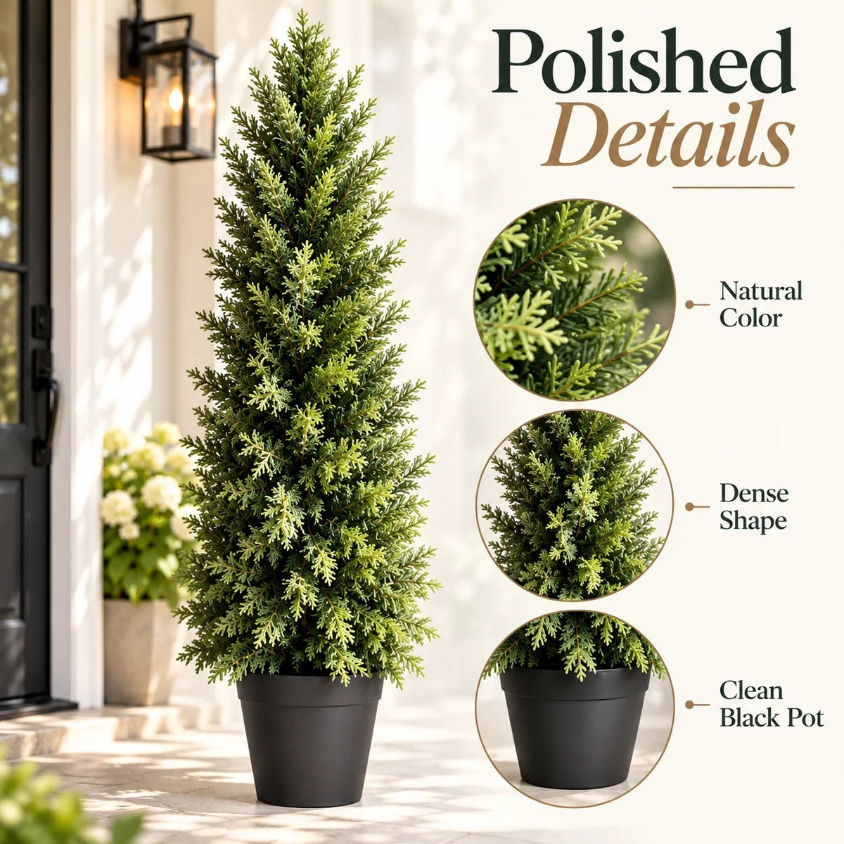 🌿 Luxury Realistic Cypress Topiary Tree – Elegant, Weather-Resistant Outdoor Décor