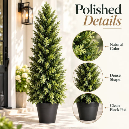 🌿 Luxury Realistic Cypress Topiary Tree – Elegant, Weather-Resistant Outdoor Décor
