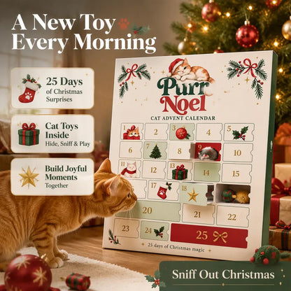 Cat Advent Calendar 2026 - 25 Days of Christmas Treats for Kittens, Holiday Gift Box with Interactive Toys & Snacks