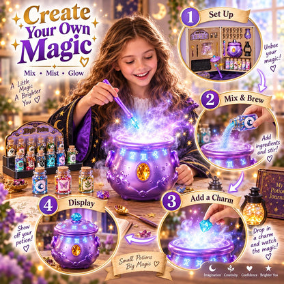 🔮 Deluxe Magic Potion Kit for Kids — Light, Sound & Mist Cauldron Set🎁
