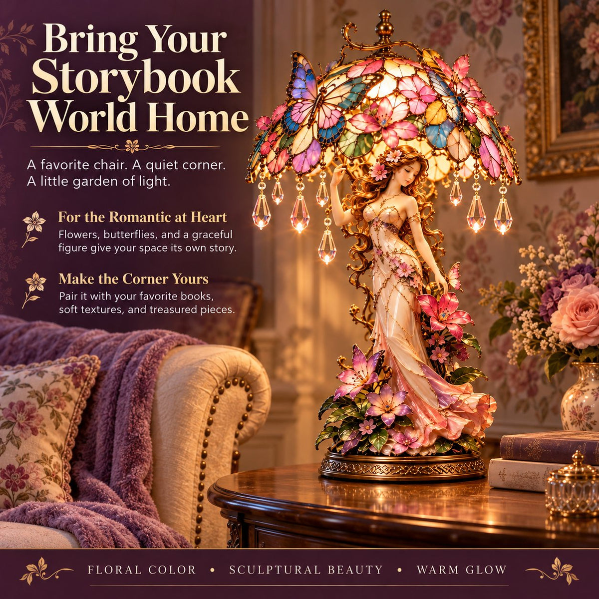 Enchanted Butterfly Garden Table Lamp