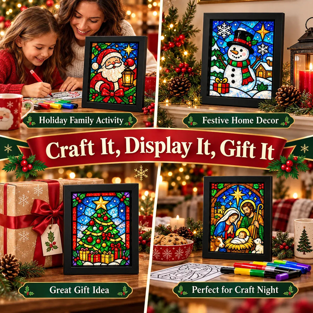 Family Christmas crafting and framed decoration ideas