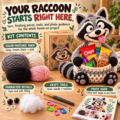 Funny Animal Crochet Snack Basket DIY Kit