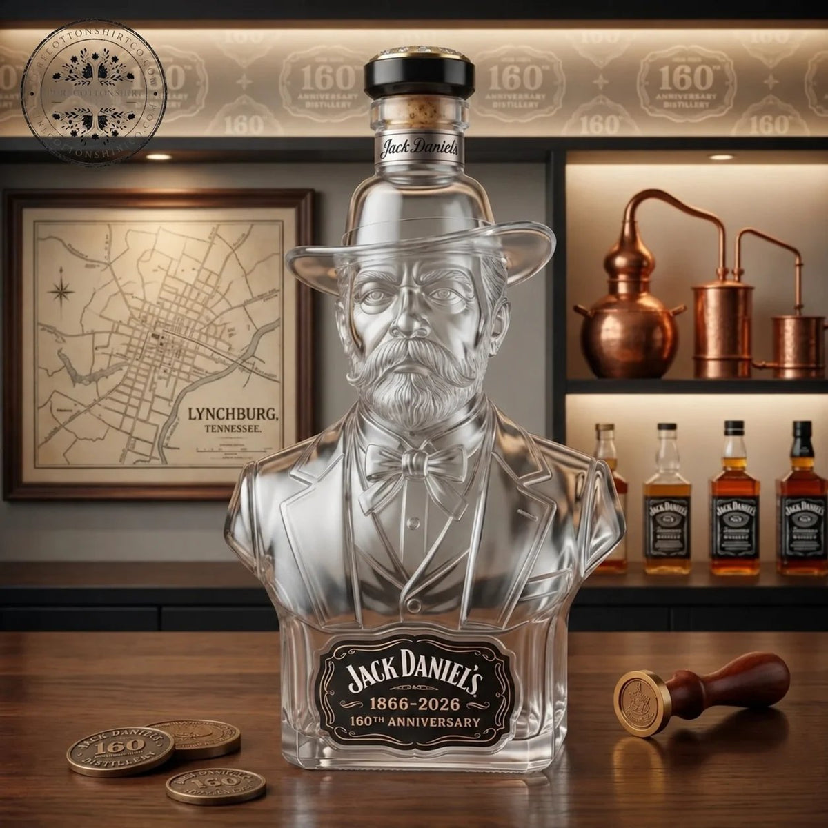 Jack Daniel’s 2026 160th‑Anniversary Bust Glass Decanter